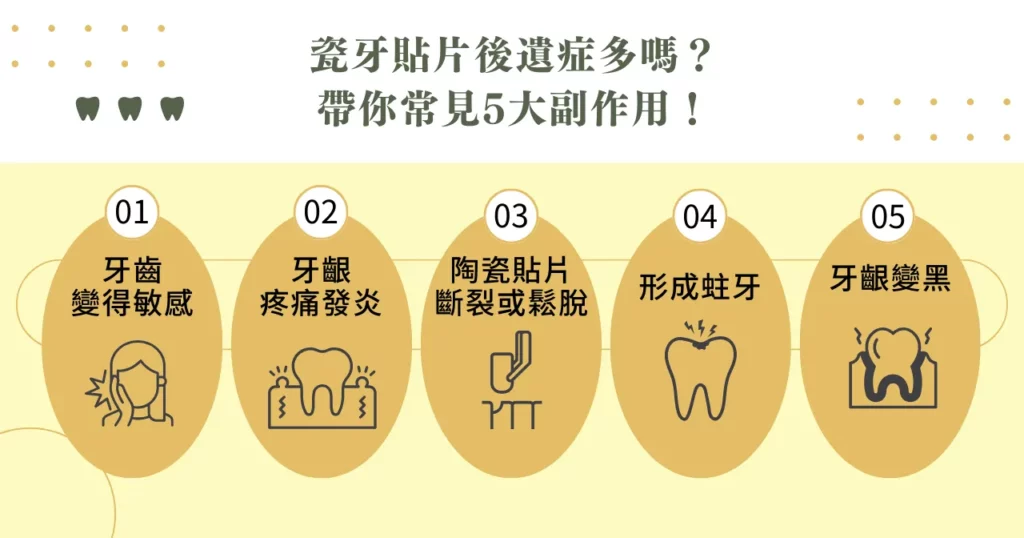 瓷牙貼片後遺症多嗎？帶你常見 5 大副作用！